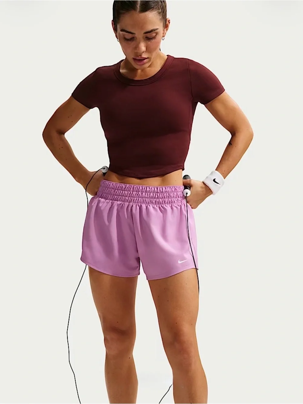 NWT Nike One Women's Dri-FIT Mid-Rise 3" Brief-Lined Shorts Size S (4-6) - Picture 4 of 7